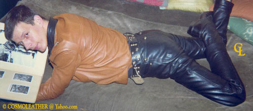 Edward and an album with leather pictures