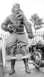 Jason in brown leather jacket and cloth breeches