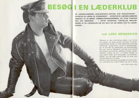 Danish gay magazine with an article about a leatherclub 1965