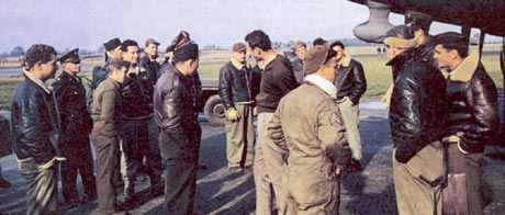 British and American WWII soldiers in leather jackets